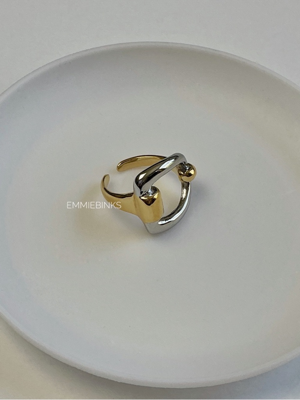 New Revolve 2Tone Bit Ring ~ Vintage Horse Bit Vibes ~ Statement Ring - Picture 10 of 14